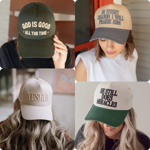 FAITH PUFF EMBROIDERED HATS