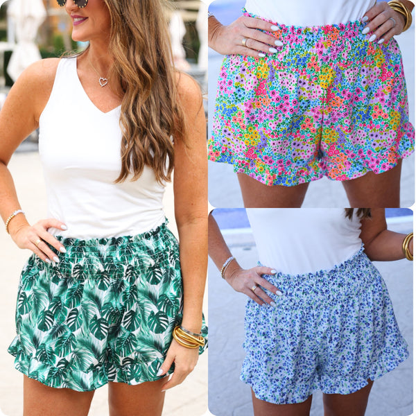 SUNNY STROLLS HIGH WAISTED SHORTS