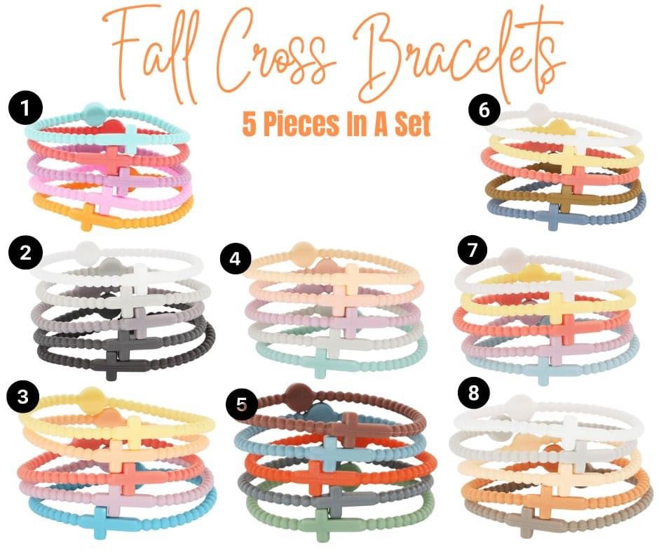 SILICONE CROSS BRACELET STACK