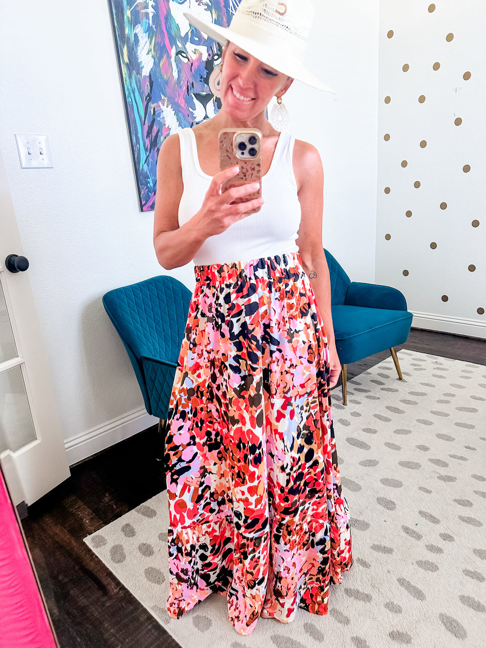 Floral Ruffled High Waist Maxi