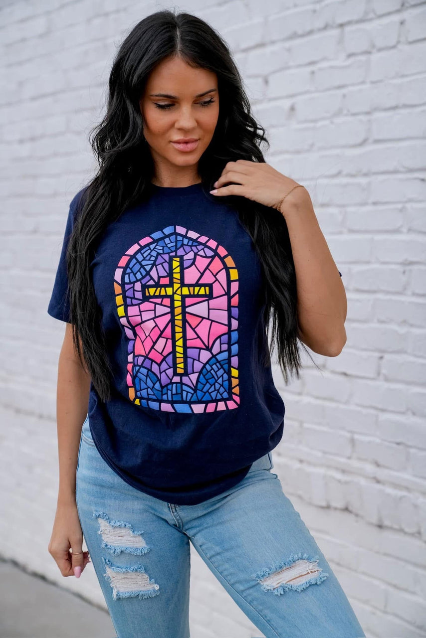 Stained Glass Cross Tee