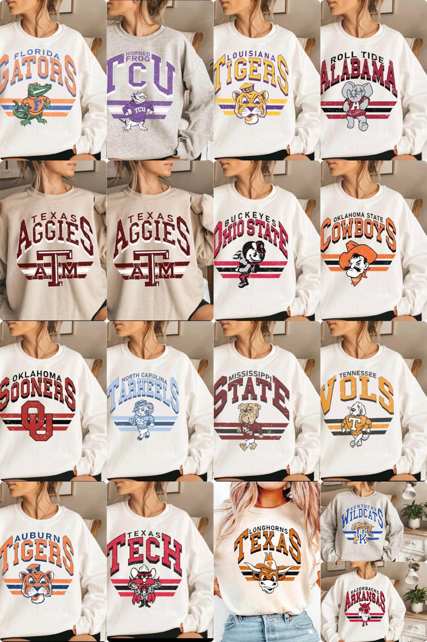 VINTAGE COLLEGE TEE & SWEATSHIRTS